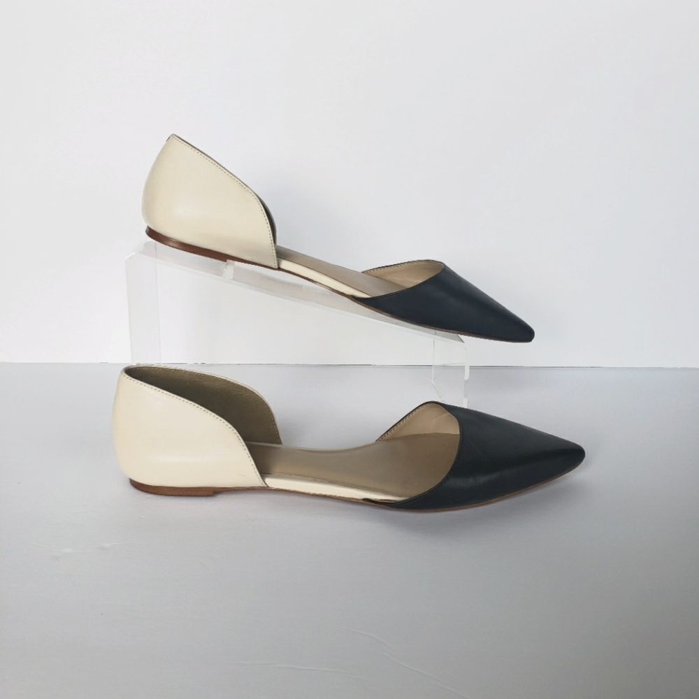 Land's End Leather D'Orsay pointed flat in black